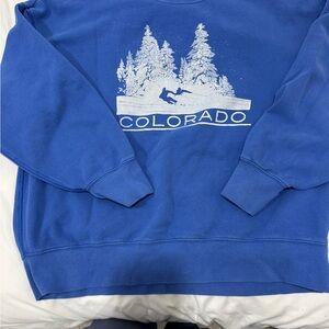 American Eagle Outfitters Blue Colorado Crewneck Sweater